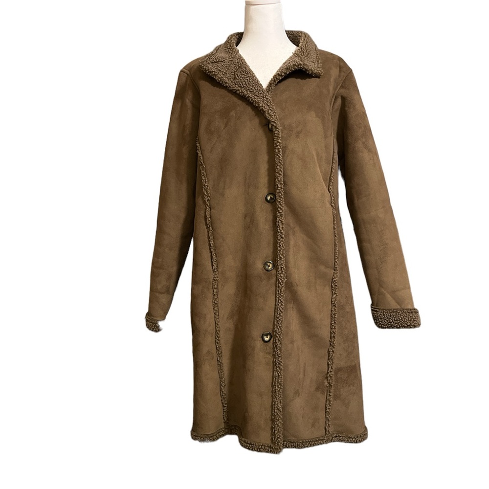 Vintage L.L. Bean Faux Suede Sherpa Penny Lane Coat